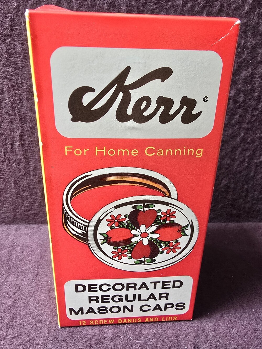 Vintage Kerr Decorated Regular Mason Caps Lids Jelly Jar 12 Count New